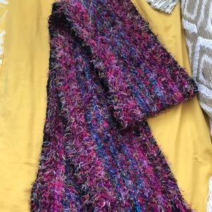 Colorful fuzzy scarf